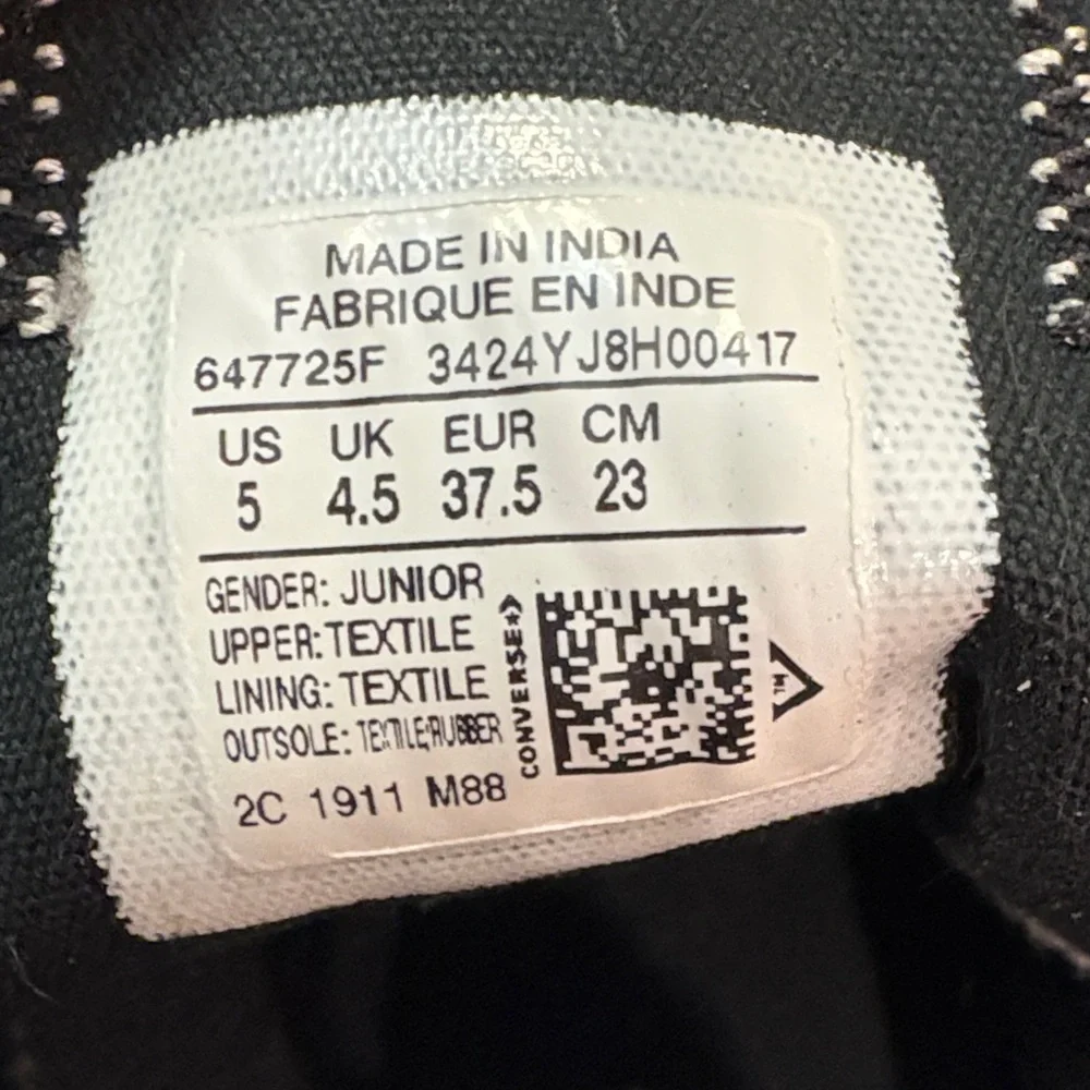 Converse Chuck Taylor Double Tongue Kids / Juniors Black and White Sneakers
